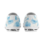Floral Blue Porcelain Canvas Slipons (white pair rear)