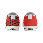 Ladybug Canvas Slipons (white pair rear)