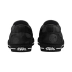 Dot Shift in Gray Canvas Slipons (black pair rear)