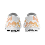 Antique Mandala on White Canvas Slipons (white pair rear)