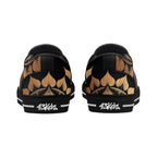 Antique Mandala on Black Canvas Slipons (black pair rear)