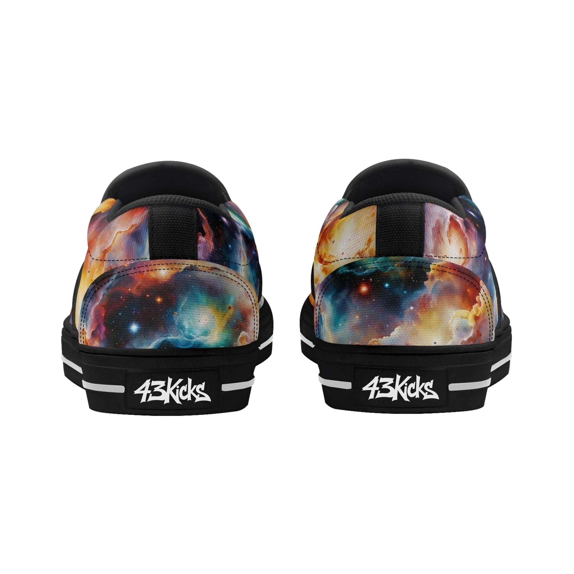 Nebula Scape Canvas Slipons (black pair rear)