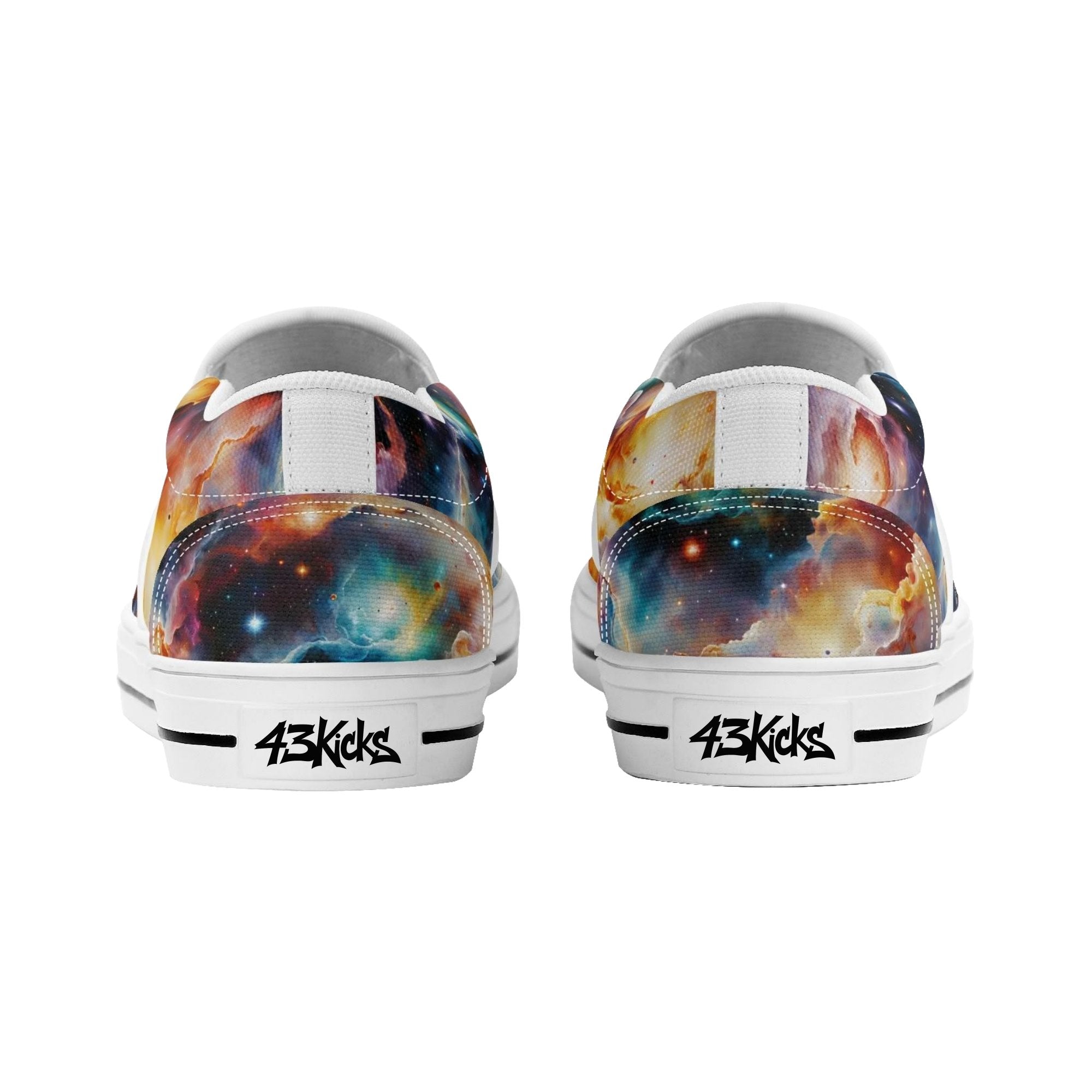 Nebula Scape Canvas Slipons (white pair rear)