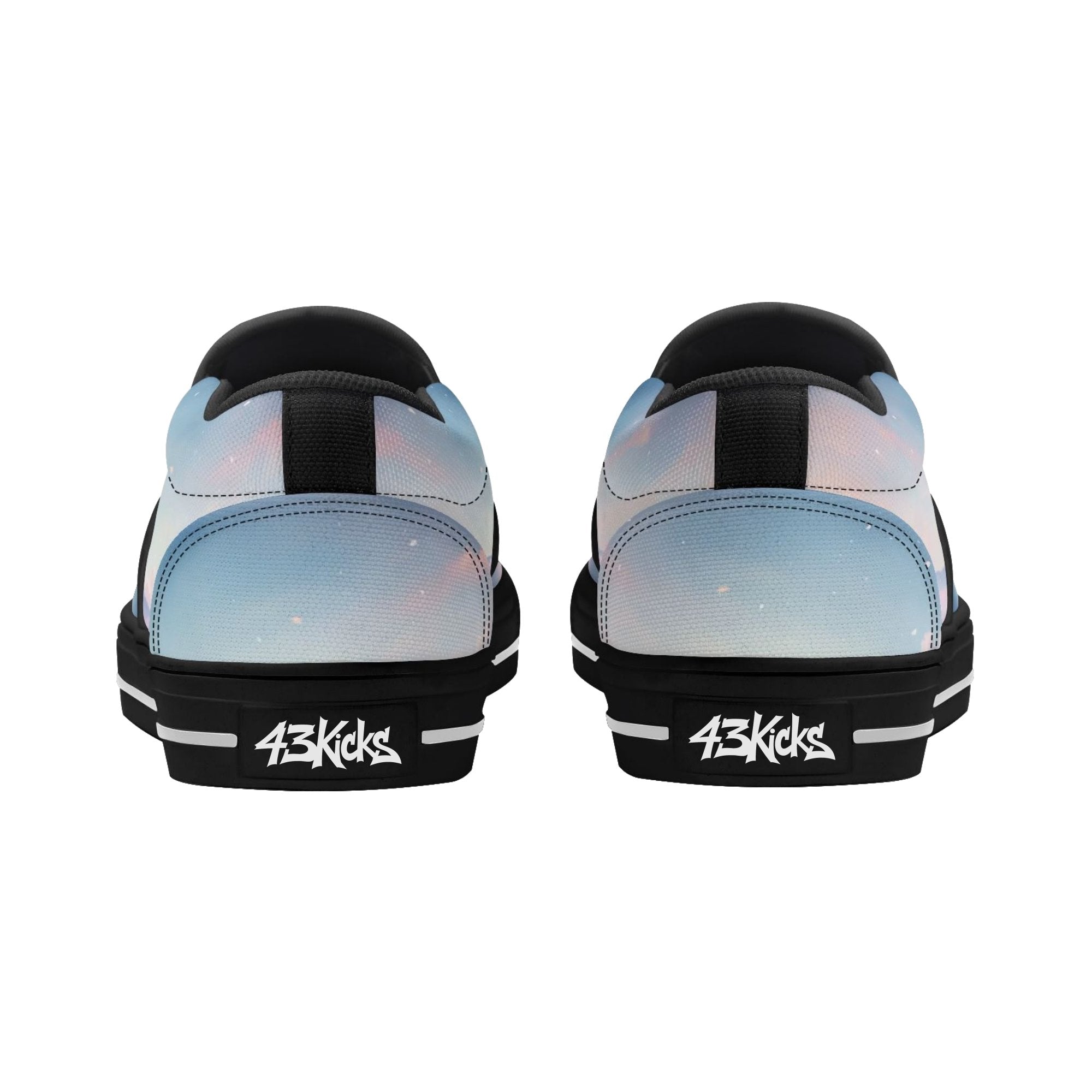 Cherry Blossom Dream Canvas Slipons (black pair rear)