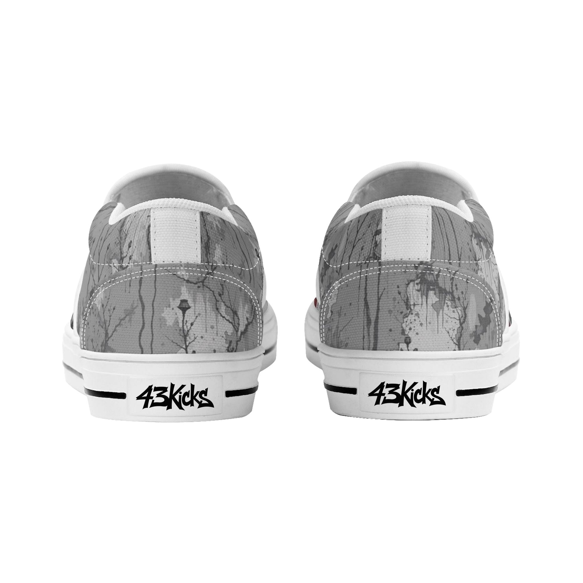 Adorned Canvas Slipons (white pair rear)