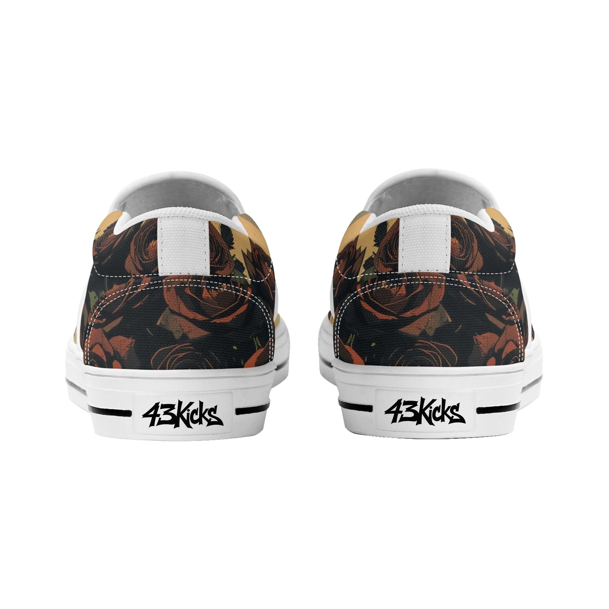 Alas Poor Yorick Canvas Slipons (white pair rear)