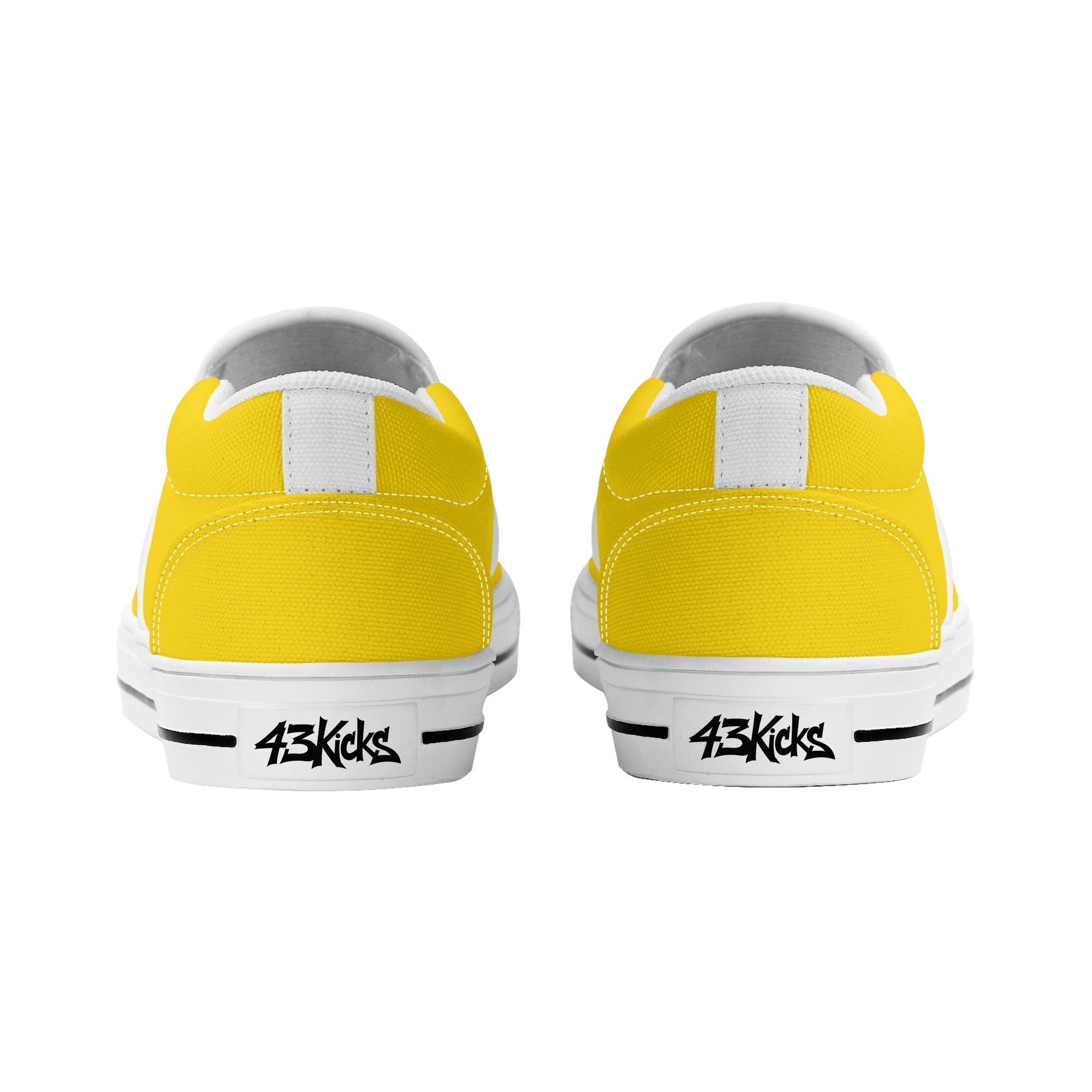 Gold All Over Canvas Slipons (white pair rear)