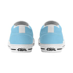 Baby Blue All Over Canvas Slipons (white pair rear)