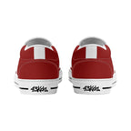 Red All Over Canvas Slipons (white pair rear)
