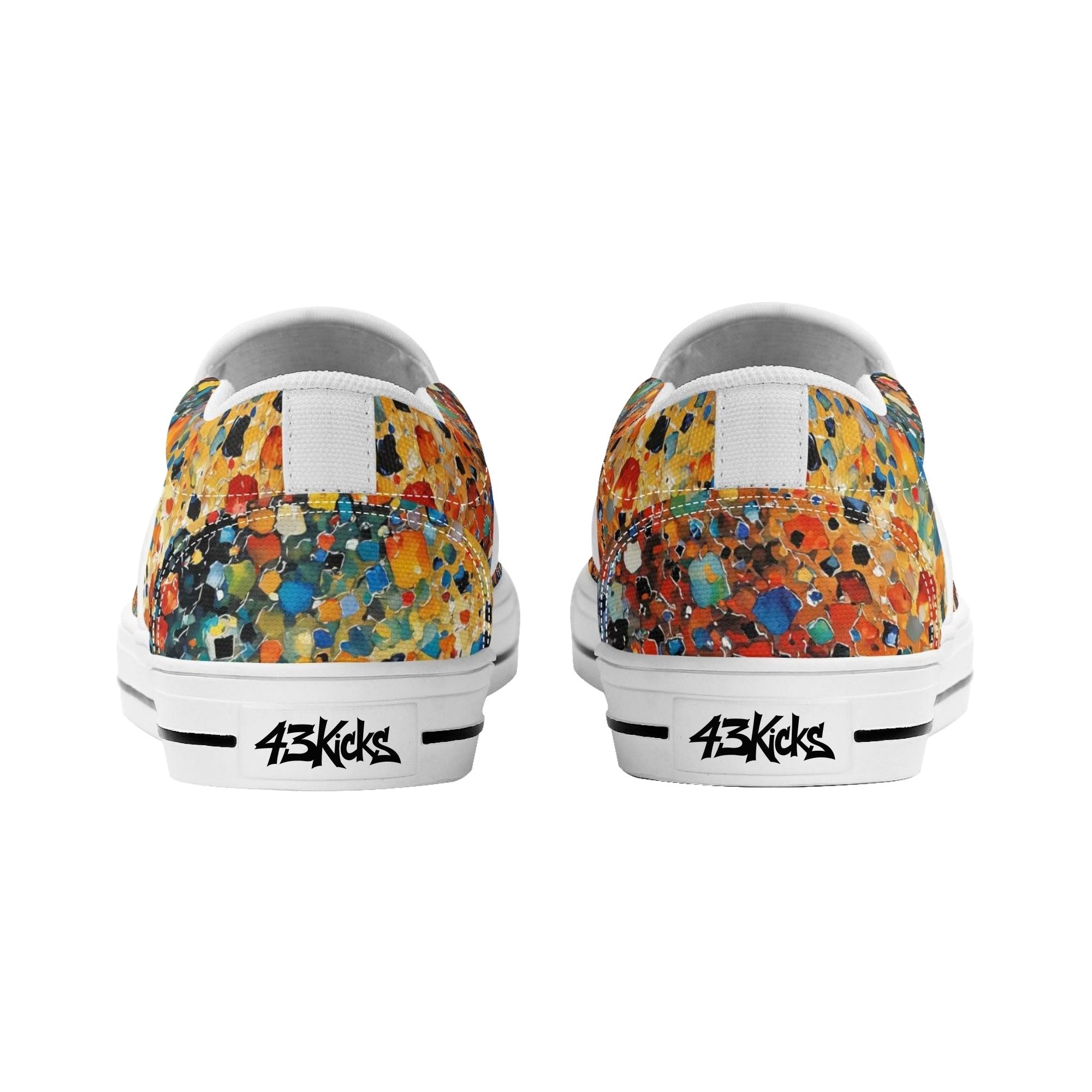 Prism Burst Canvas Slipons (white pair rear)
