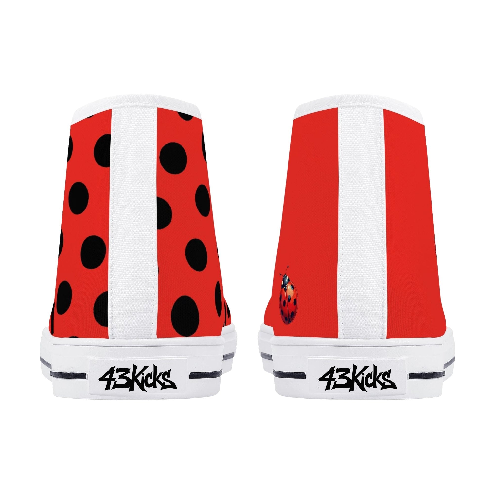 Ladybug Canvas Hightops (white pair rear)