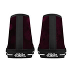 Dot Shift in Burgundy Canvas Hightops (black pair rear)