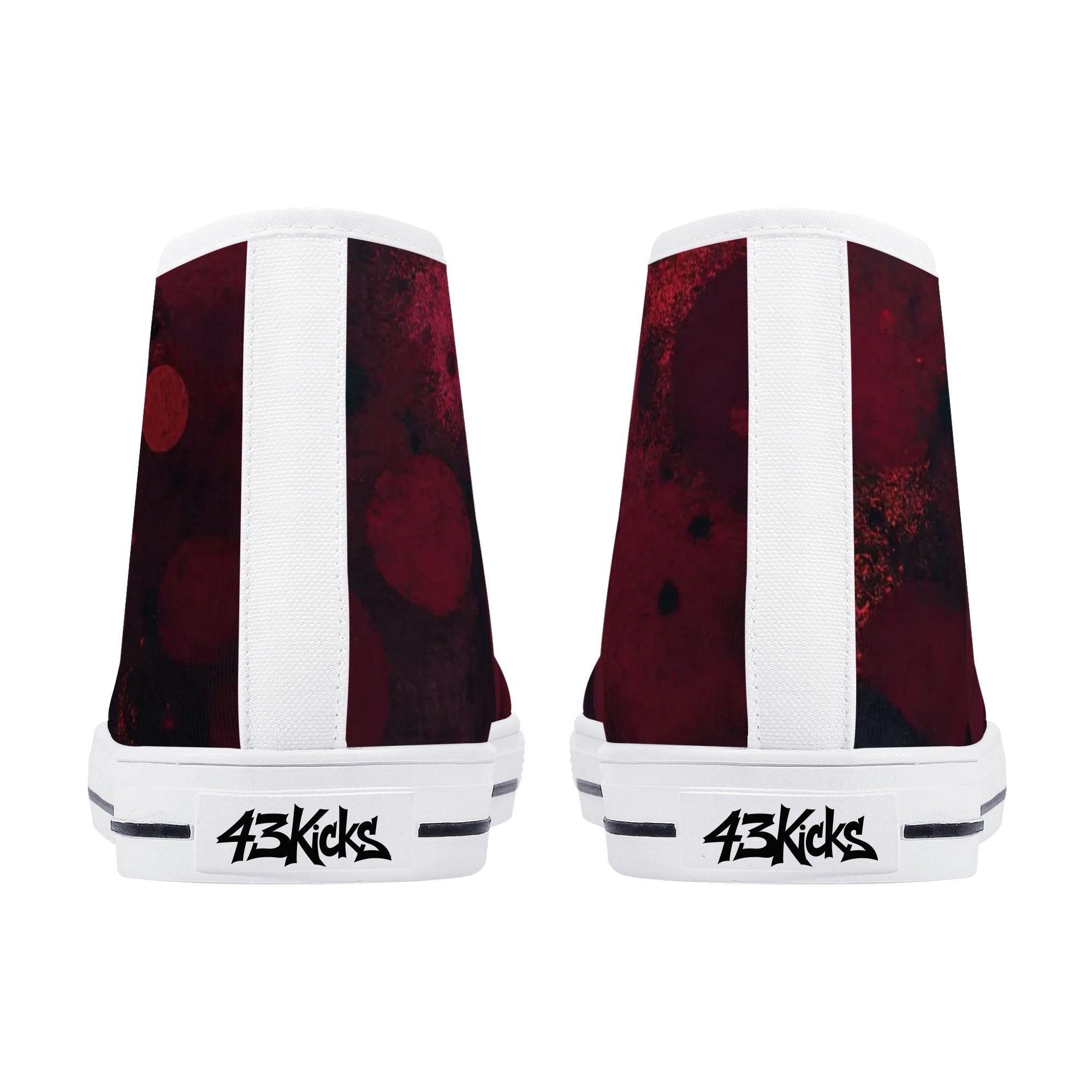 Dot Shift in Red Canvas Hightops (white pair rear)