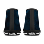 Dot Shift in Cobalt Blue Canvas Hightops (black pair rear)