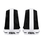 Dot Shift in Gray Canvas Hightops (white pair rear)