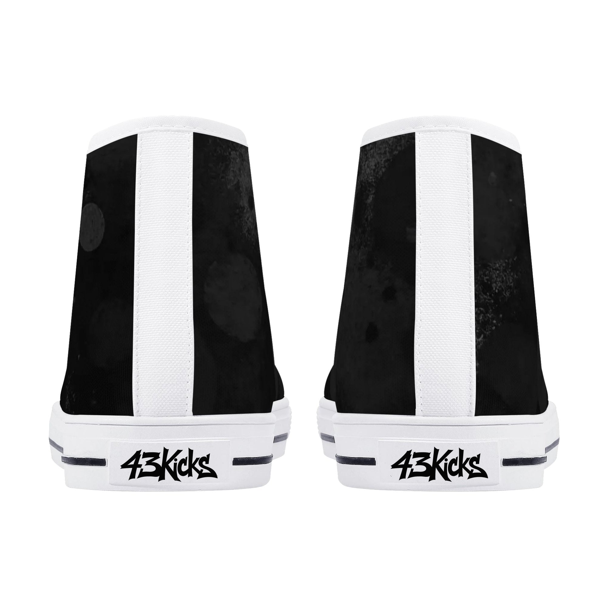 Dot Shift in Gray Canvas Hightops (white pair rear)