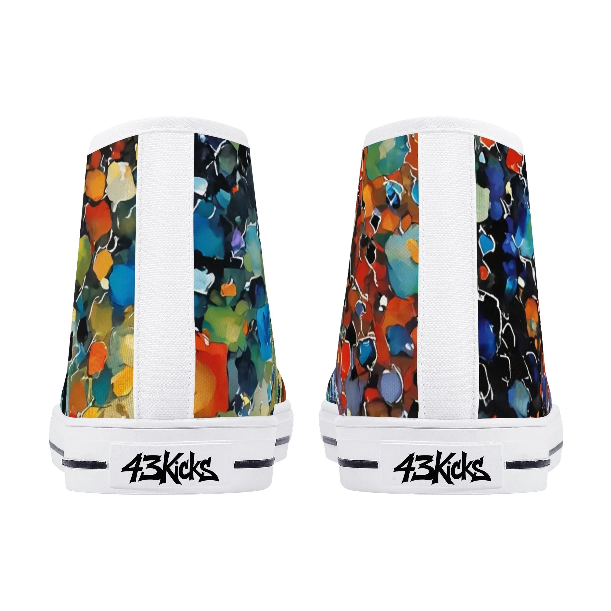 Prism Burst Canvas Hightops (white pair rear)