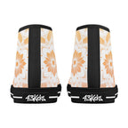 Antique Mandala on White Canvas Hightops (black pair rear)
