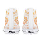 Antique Mandala on White Canvas Hightops (white pair rear)