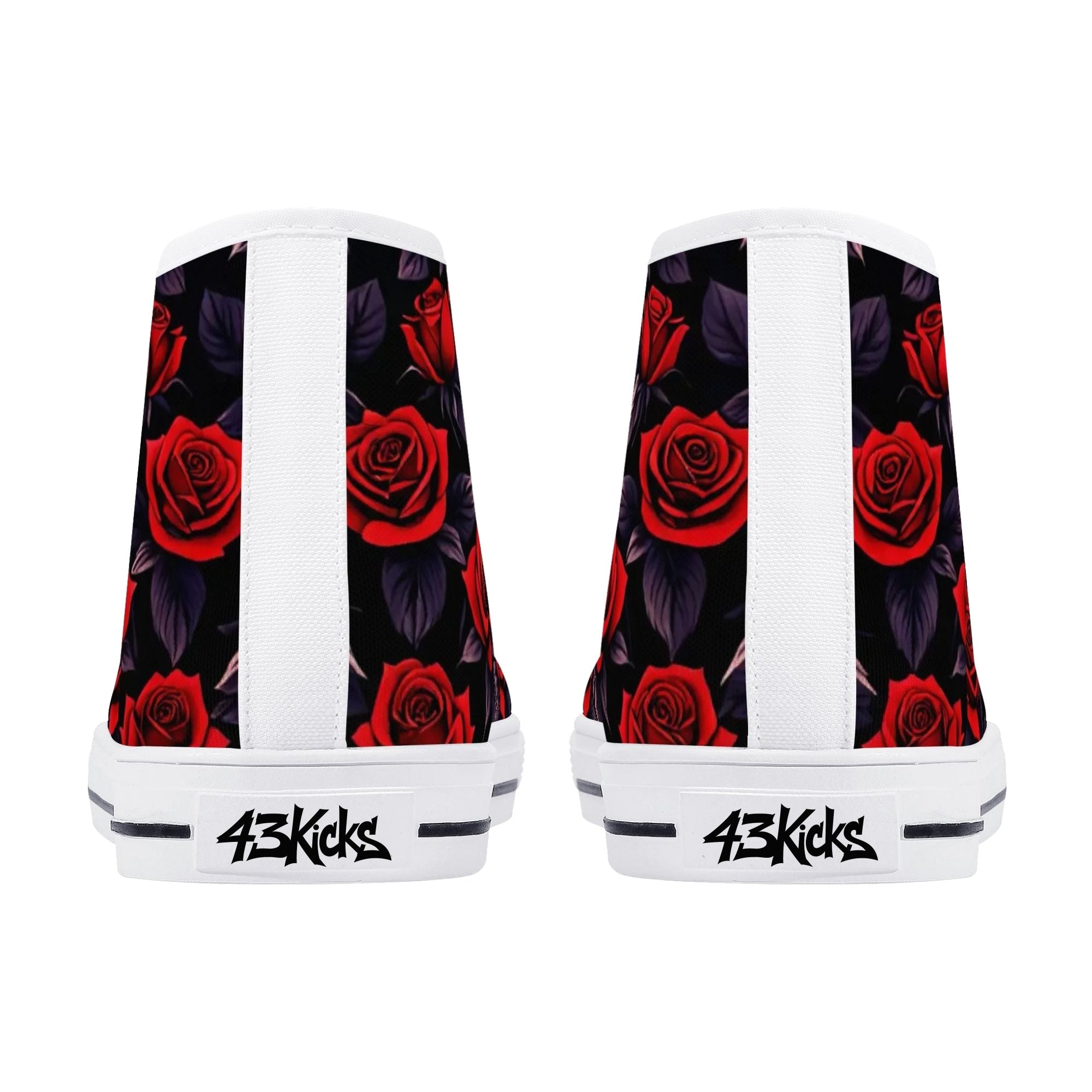 Deep Rose Canvas Hightops (white pair rear)