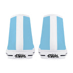 Baby Blue All Over Canvas Hightops (white pair rear)