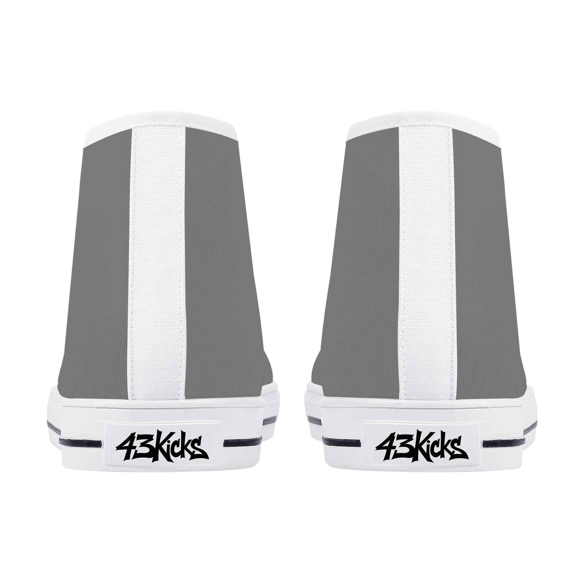 Gray All Over Canvas Hightops (white pair rear)