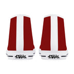 Red All Over Canvas Hightops (white pair rear)