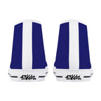 Midnight Blue All Over Canvas Hightops (white pair rear)