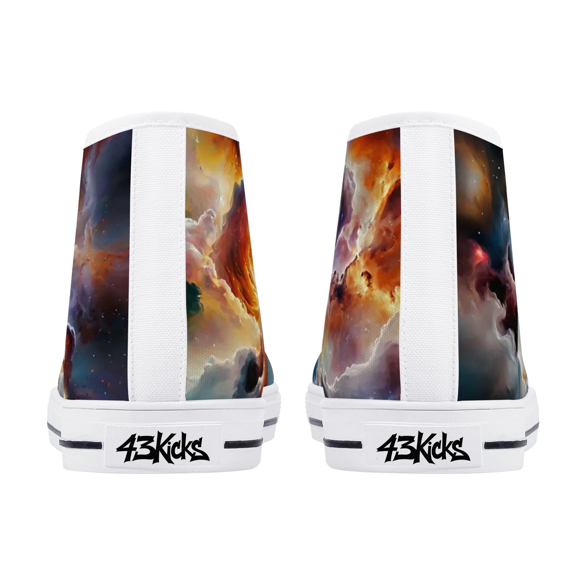 Nebula Scape Canvas Hightops (white pair rear)