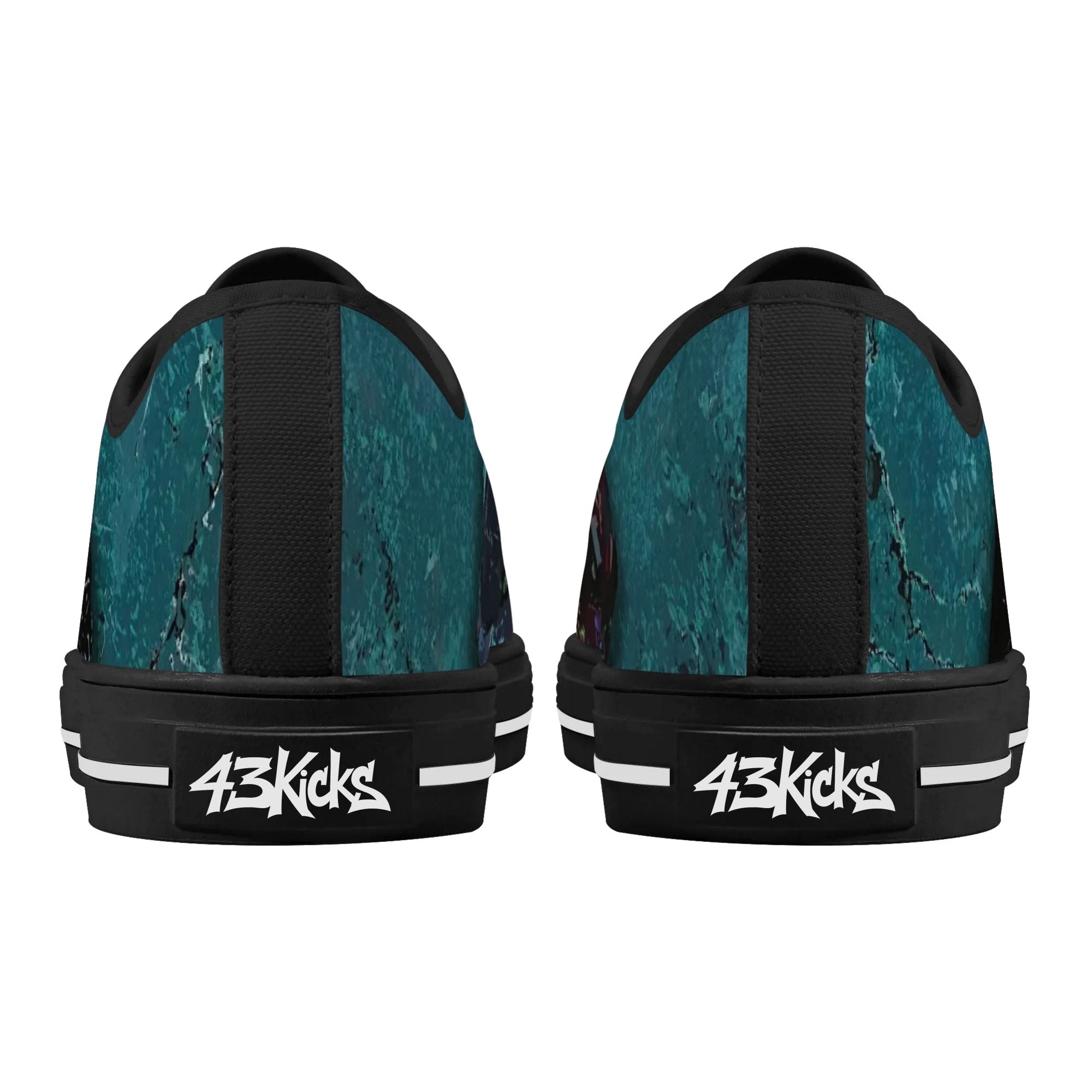 Prism Lips Canvas Lowtops (black pair rear)