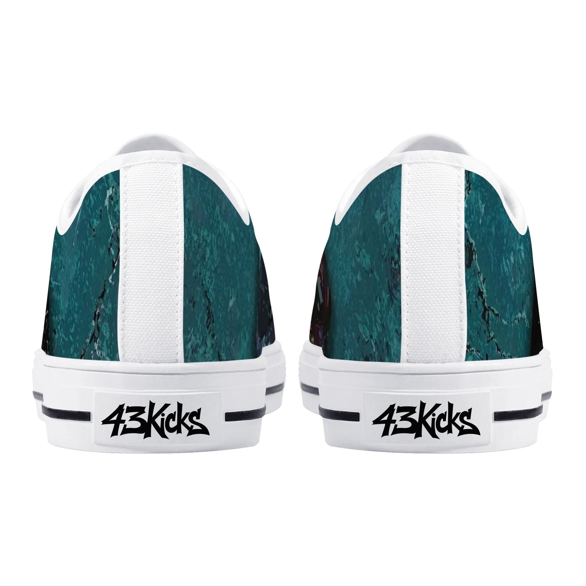 Prism Lips Canvas Lowtops (white pair rear)