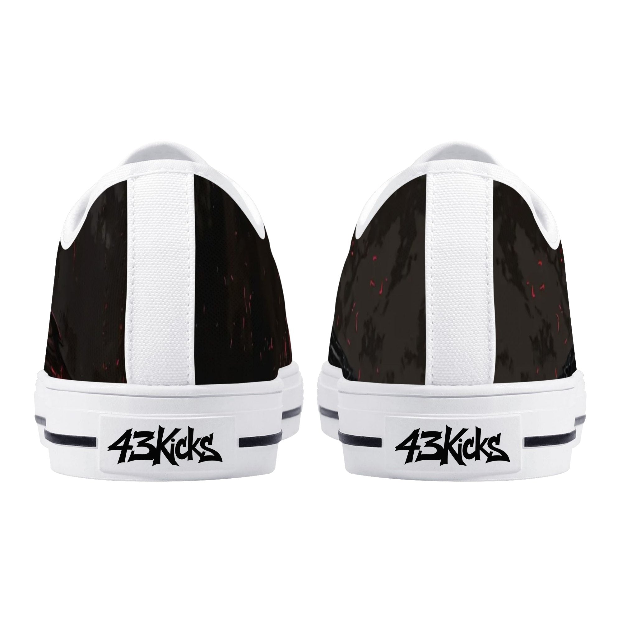 Bloodmoon Raven Canvas Lowtops (white pair rear)