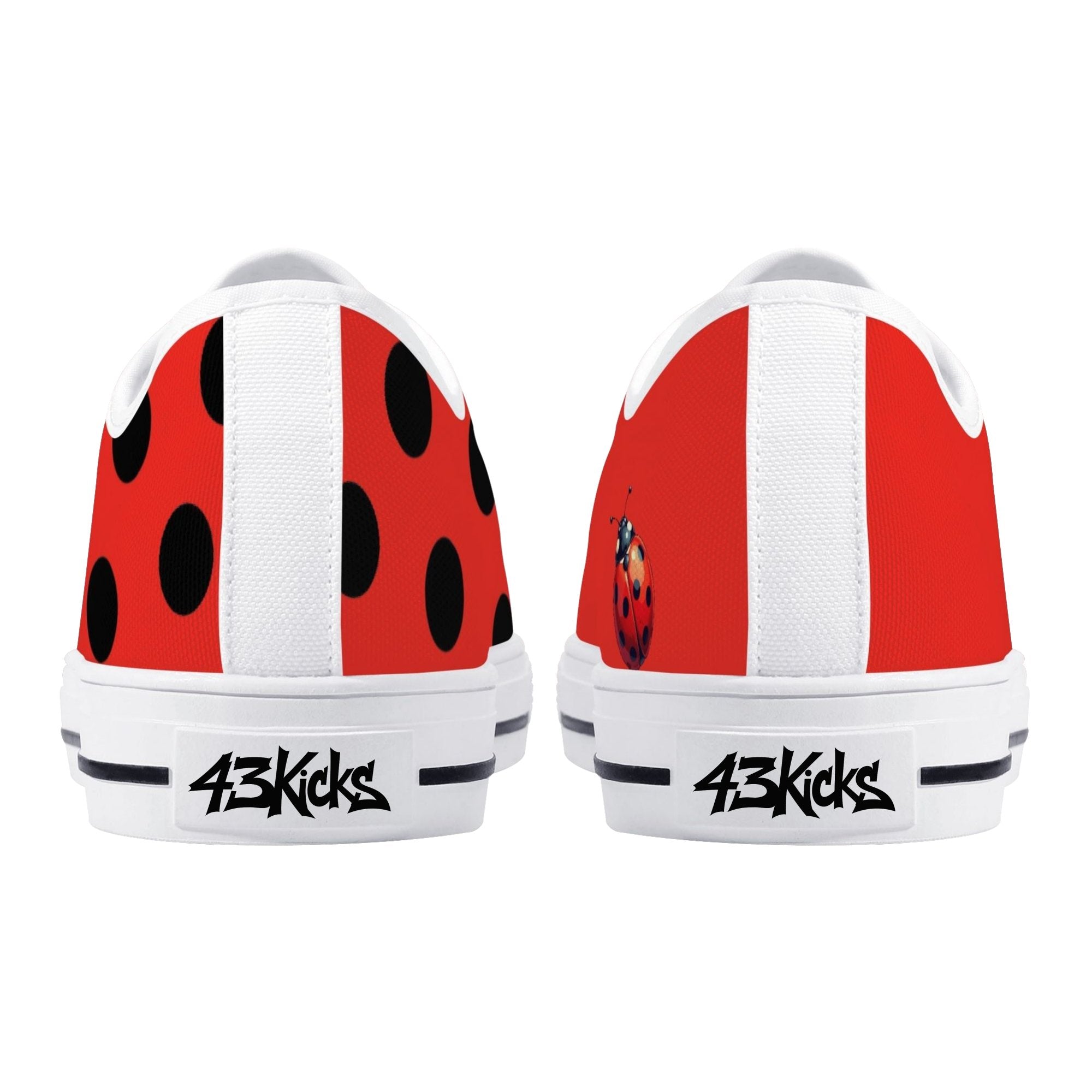 Ladybug Canvas Lowtops (white pair rear)