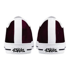 Dot Shift in Burgundy Canvas Lowtops (white pair rear)
