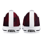 Dot Shift in Red Canvas Lowtops (white pair rear)