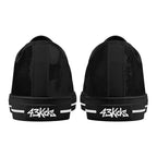 Dot Shift in Gray Canvas Lowtops (black pair rear)