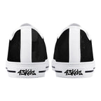 Dot Shift in Gray Canvas Lowtops (white pair rear)
