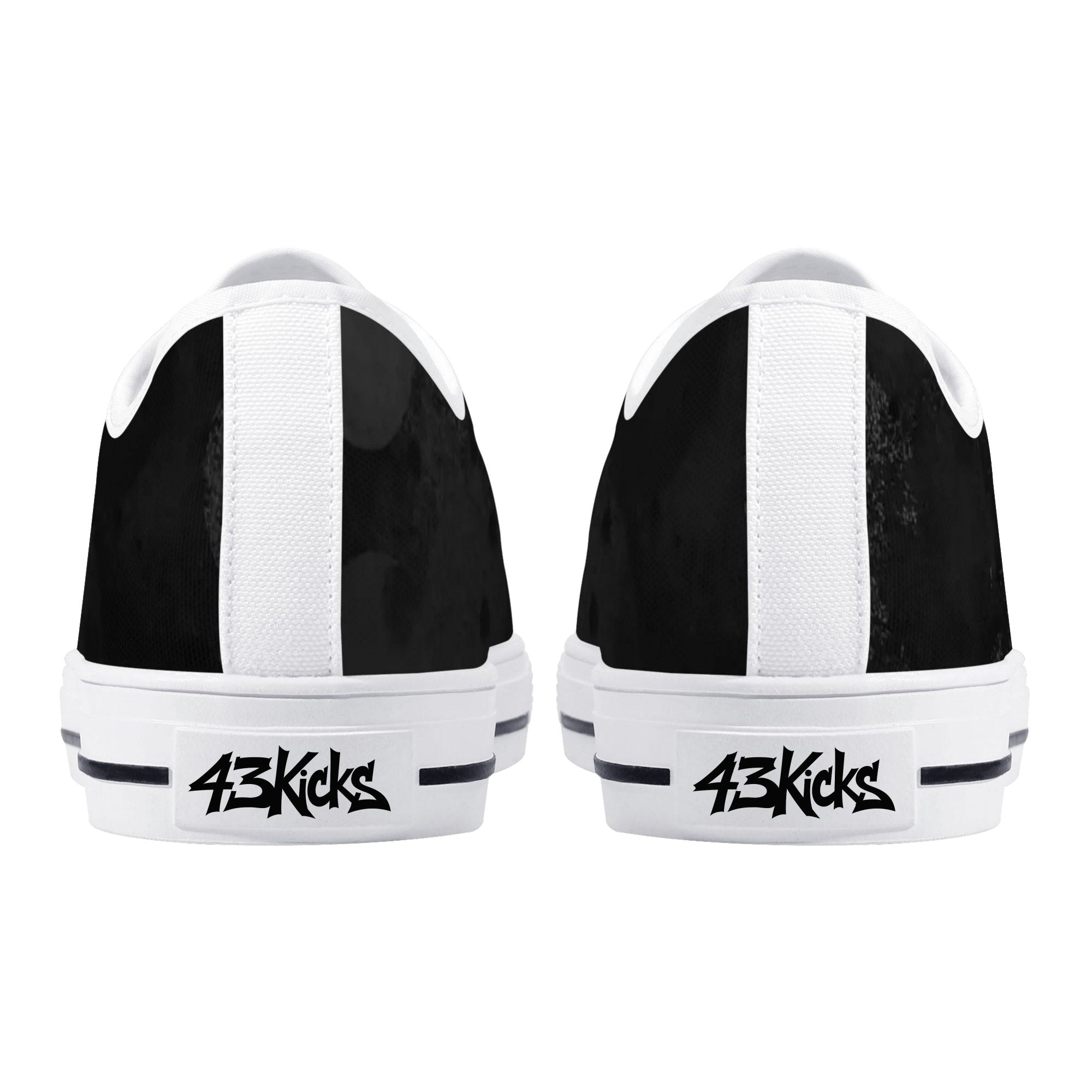 Dot Shift in Gray Canvas Lowtops (white pair rear)