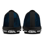 Dot Shift in Cobalt Blue Canvas Lowtops (black pair rear)