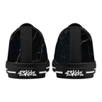 Black Marquina Canvas Lowtops (black pair rear)