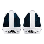 Dot Shift in Cobalt Blue Canvas Lowtops (white pair rear)