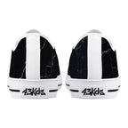 Black Marquina Canvas Lowtops (white pair rear)