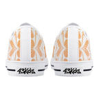Antique Mandala on White Canvas Lowtops (white pair rear)
