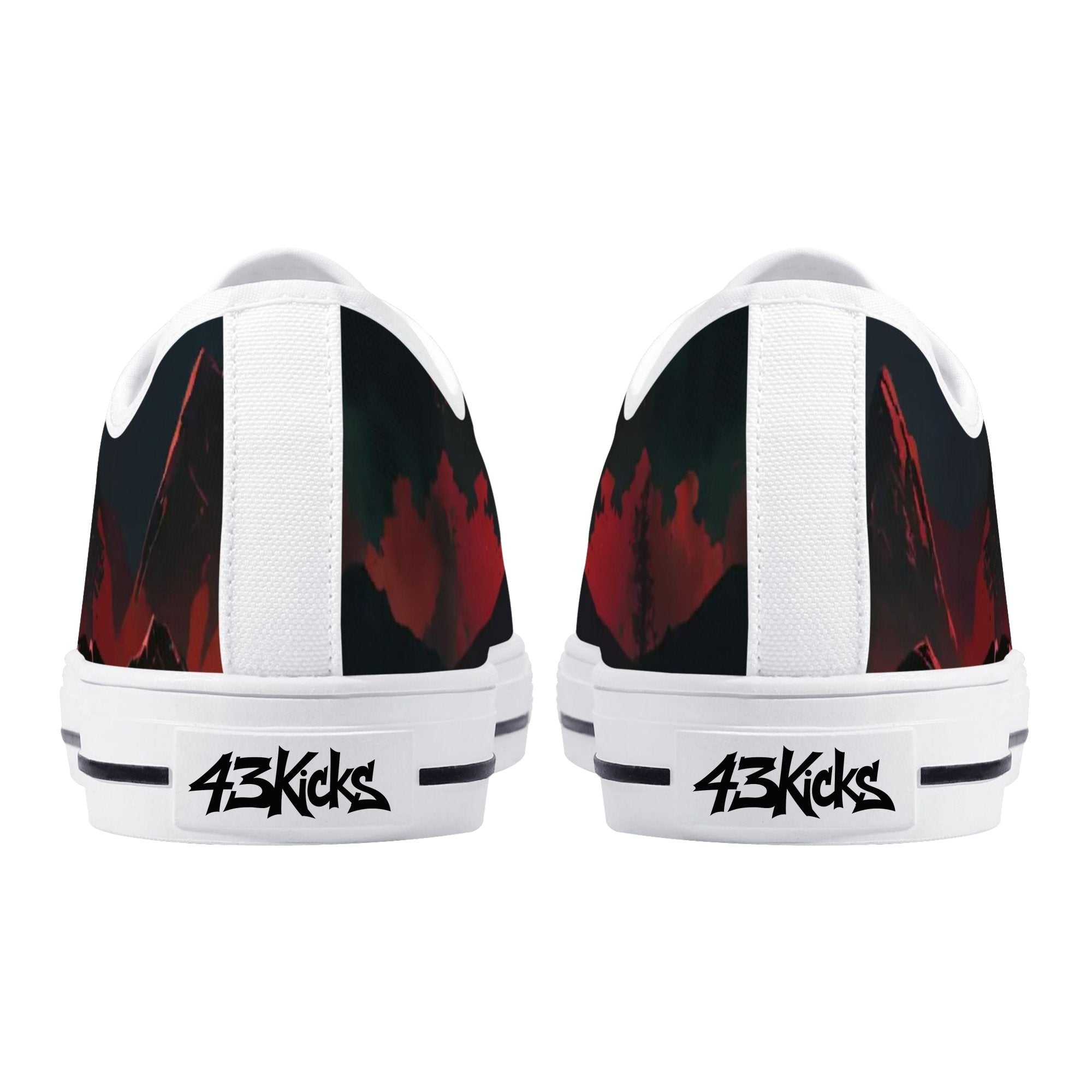 Crimson Vigil Canvas Lowtops (white pair rear)