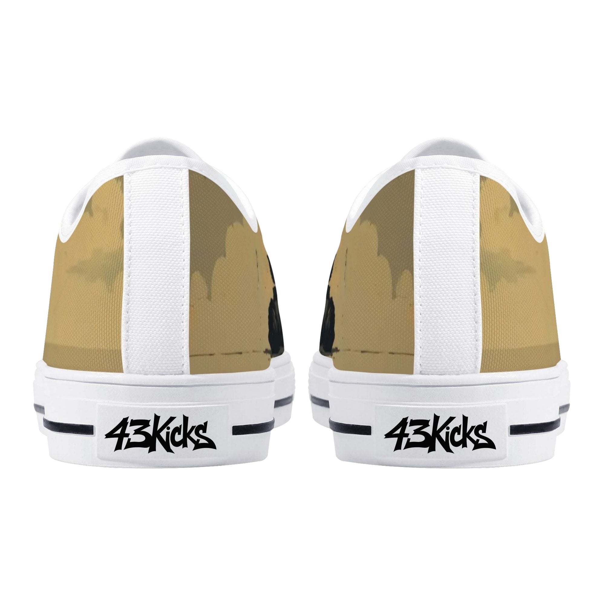 Alas Poor Yorick Canvas Lowtops (white pair rear)