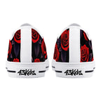 Deep Rose Canvas Lowtops (white pair rear)