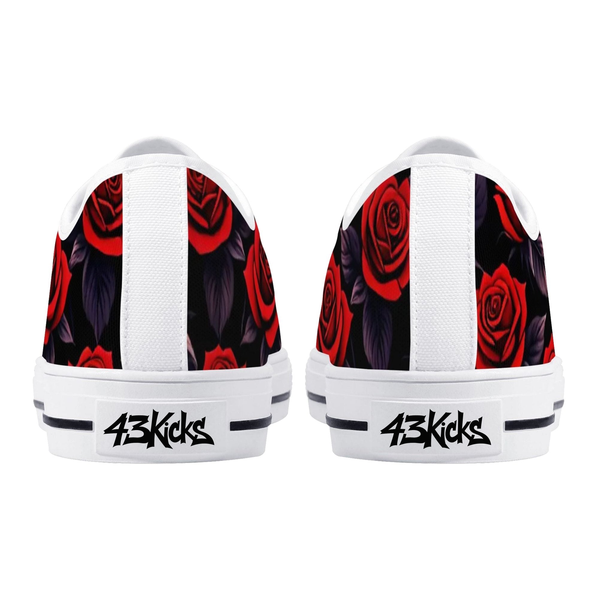 Deep Rose Canvas Lowtops (white pair rear)