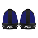 Midnight Blue All Over Canvas Lowtops (black pair rear)