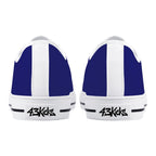 Midnight Blue All Over Canvas Lowtops (white pair rear)
