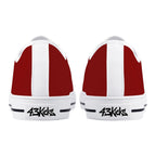 Red All Over Canvas Lowtops (white pair rear)